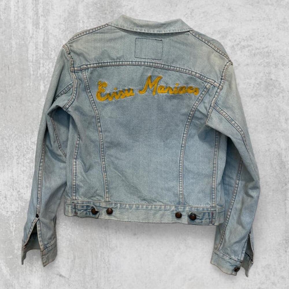 Evisu Maniacs Denim Trucker Jacket M Vintage Y2K Japanese Streetwear